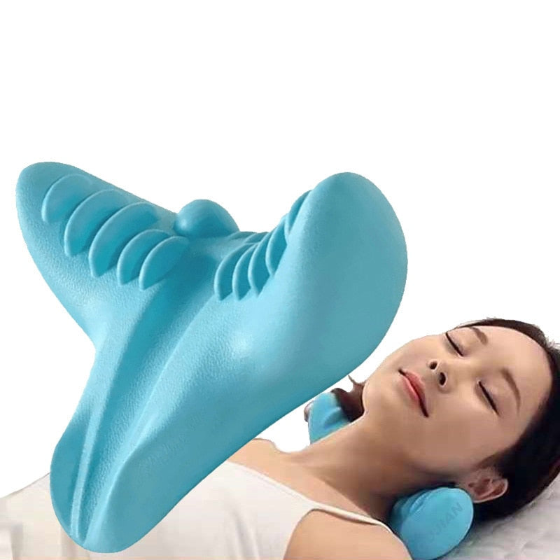 Neck Massage Pillow Neck Shoulder Cervical Chiropractic Traction Device Massage Pillow for Pain Relief Body Neck Massager